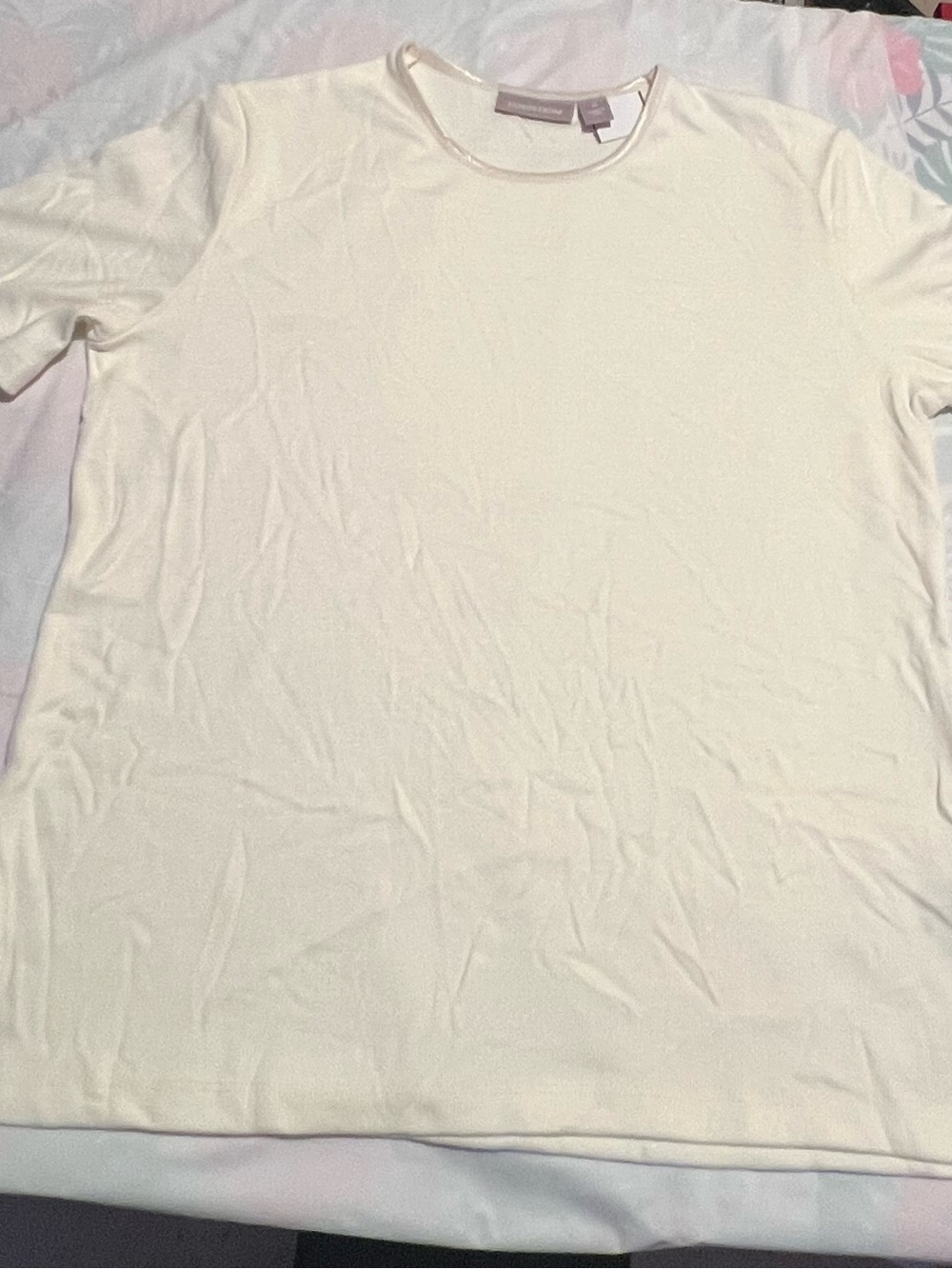 VTG Nordstrom Made in USA Ivory Cotton babydoll Tee Shirt Minimalist Y2K luxury